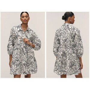 ANTHROPOLOGIE Maeve Bettina Tiered Minid Shirt Dress